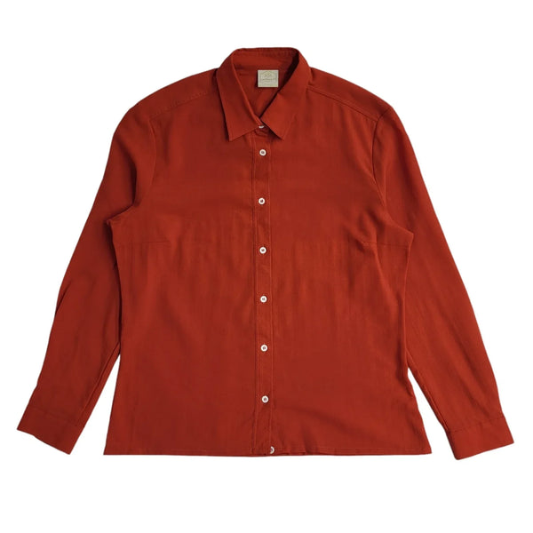 Walbusch Red 90's Long Sleeve Vintage Shirt Women's UK Size 14