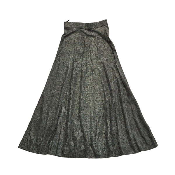Richard Shops 70s Black & Silver Sparkly Long Maxi Skirt Women's UK 8 W26