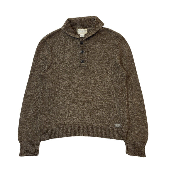 Ralph Lauren Brown 1/4 Button Long Sleeve Men's Jumper Uk L eu 54 G929