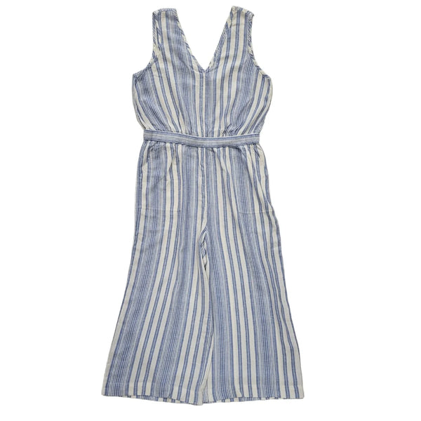 Gap Blue White Striped Wide Leg Cotton Dungaree BNWT Women's L W30-34 L23 L346