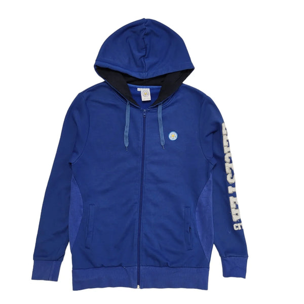 Leicester City FC Blue Zipped Sweatshirt Hoodie Uk Men's Size Large DD941