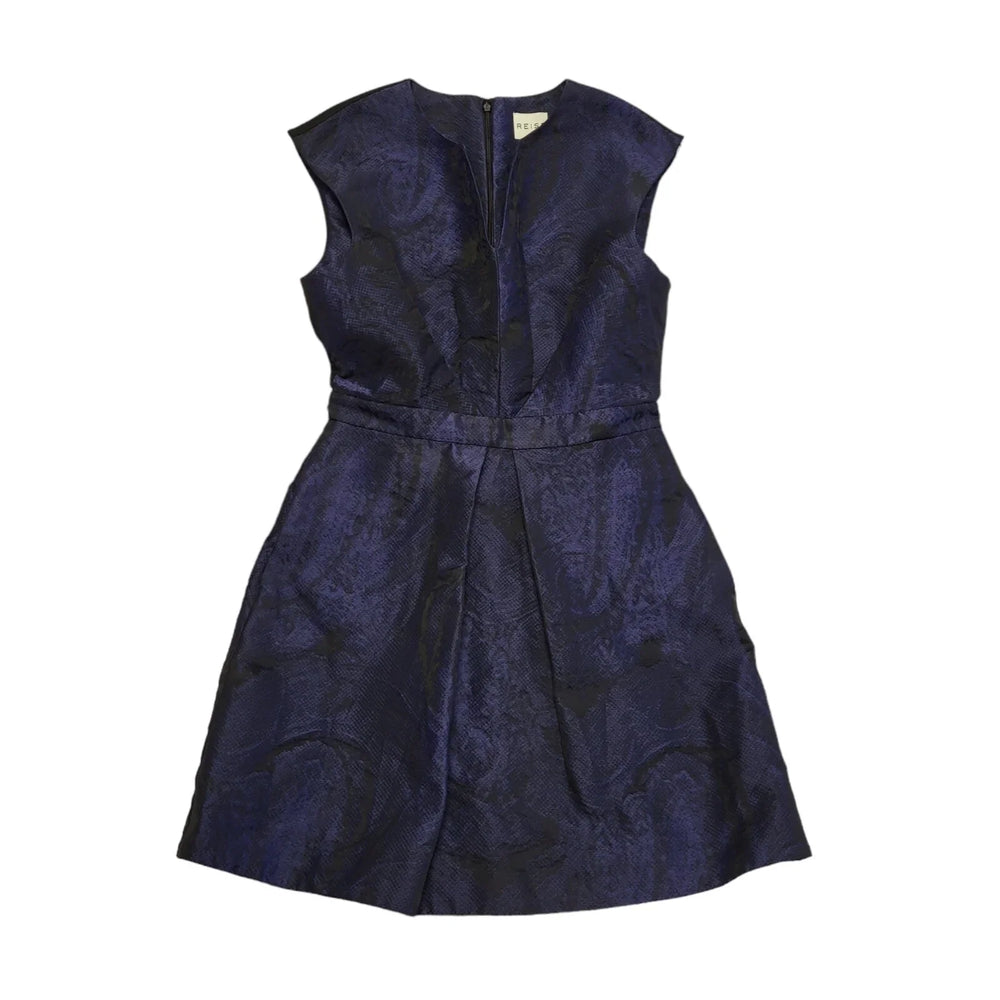 Reiss Blue & Black Sleeveless Dress Uk Women's Size 12 CC453