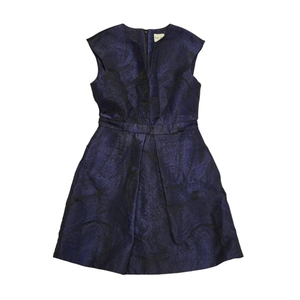 Reiss Blue & Black Sleeveless Dress Uk Women's Size 12 CC453
