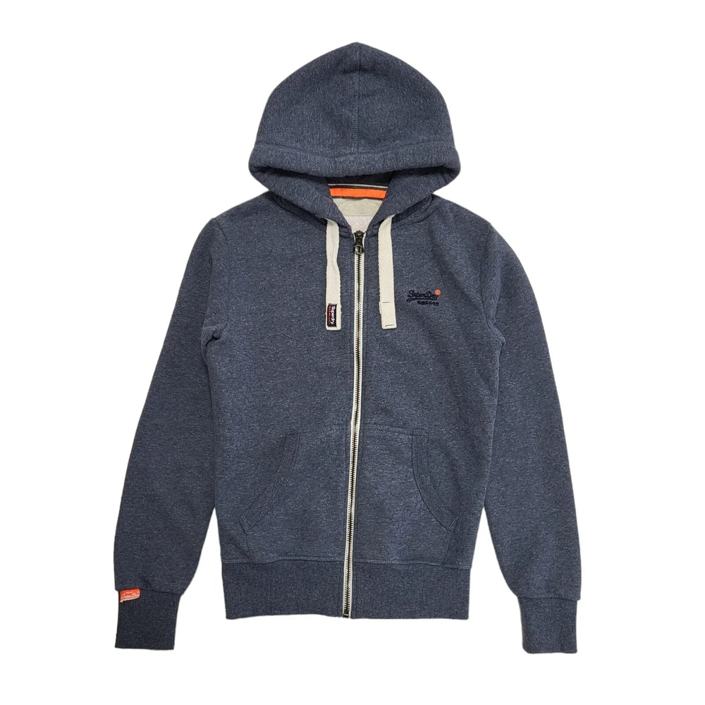 Superdry Blue Zipped Drawstring Sweatshirt Hoodie Uk Women's XS BB641