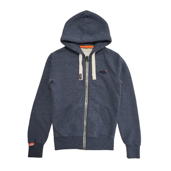 Superdry Blue Zipped Drawstring Sweatshirt Hoodie Uk Women's XS BB641