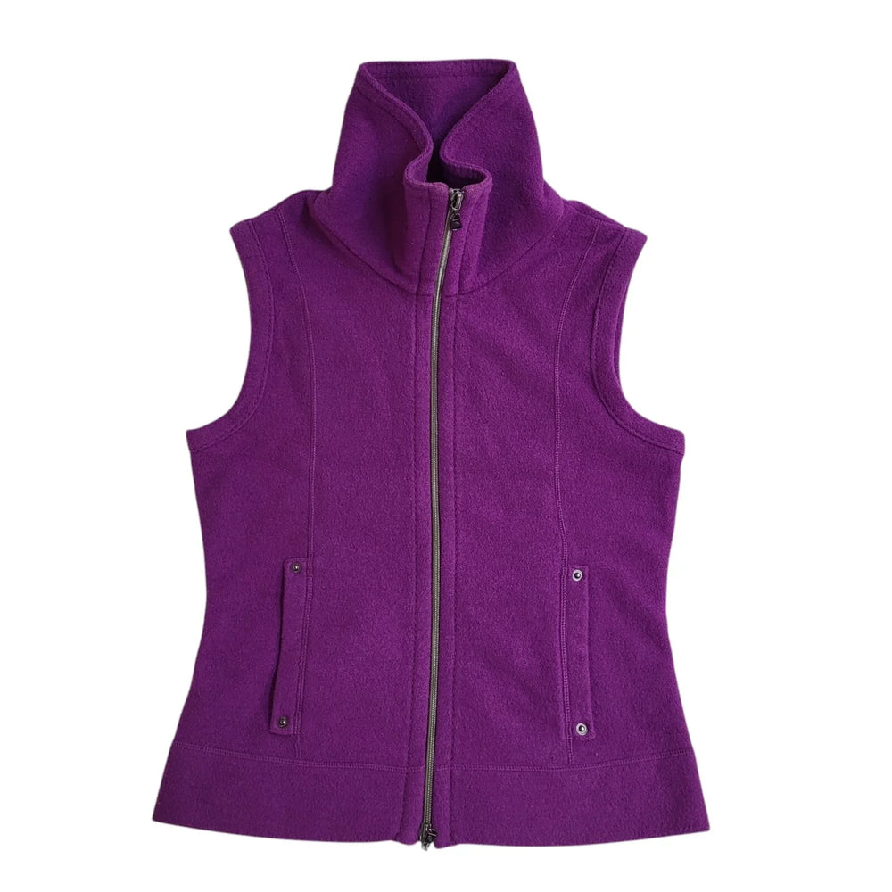 Betty Barclay Purple Y2k Zipped Wool Gilet UK Women's Size 8