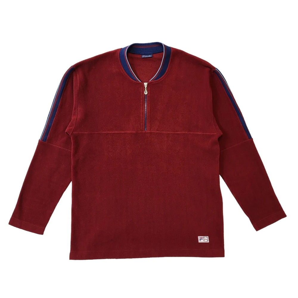 Fila 90s Vintage Red 1/4 Zip Fleece Men's Size Medium
