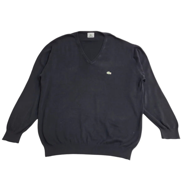 Lacoste Black V-Neck Jumper UK Men's Size XL EE859