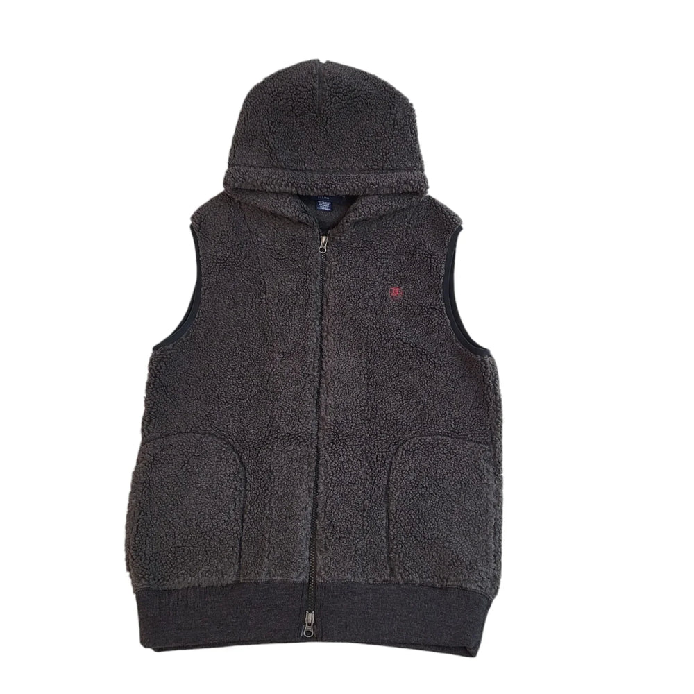 Gymphlex Vintage Y2k Grey Fleece Hooded Gilet Uk Men's Size XL