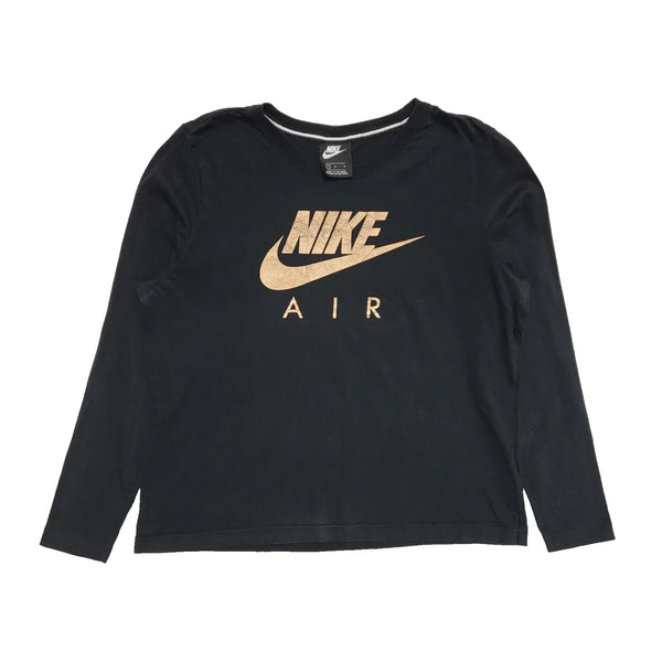 Nike Sweatshirt Black Round Neck UK Women's Size Large L262