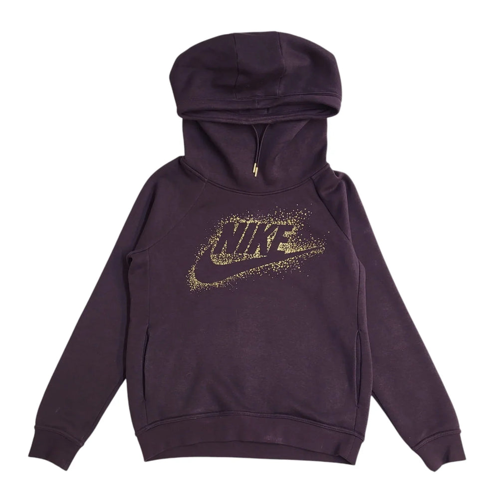 Nike Sports Hoodie Purple Pullover Drawstring Women's UK Size S EE745