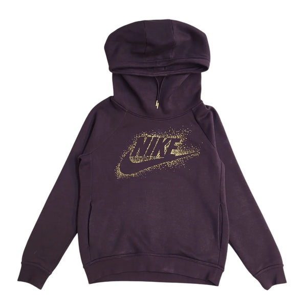 Nike Sports Hoodie Purple Pullover Drawstring Women's UK Size S EE745