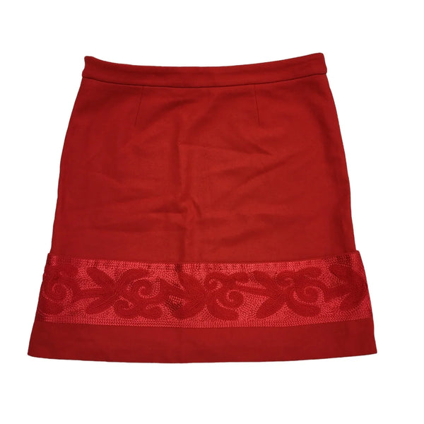 Coast Red Wool Zipped Mini Skirt Uk Women's 14 W32 BB129