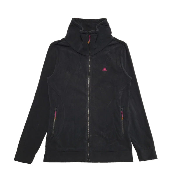 Adidas Black Long Sleeve Zip Fleece Sweatshirt UK Women's XL K779