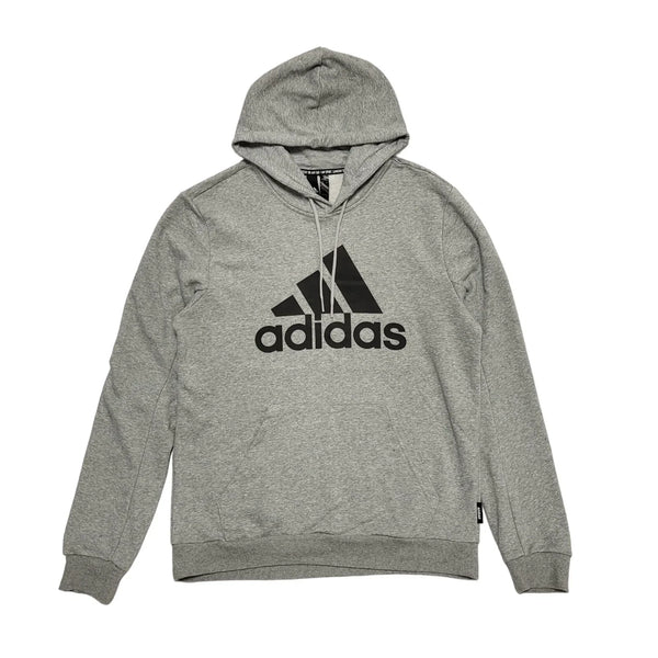 Adidas Grey Pullover Sweatshirt Hoodie Uk Men's Size Large CC223
