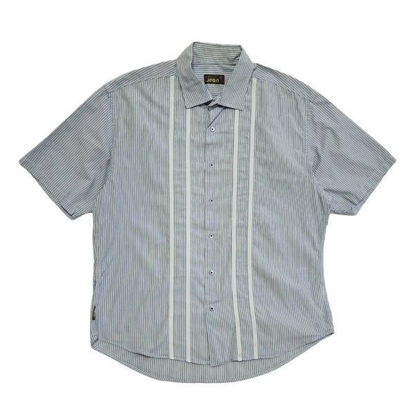 Ted Baker Vintage Y2K  Blue White Striped Short Sleeve Shirt Men's UK L