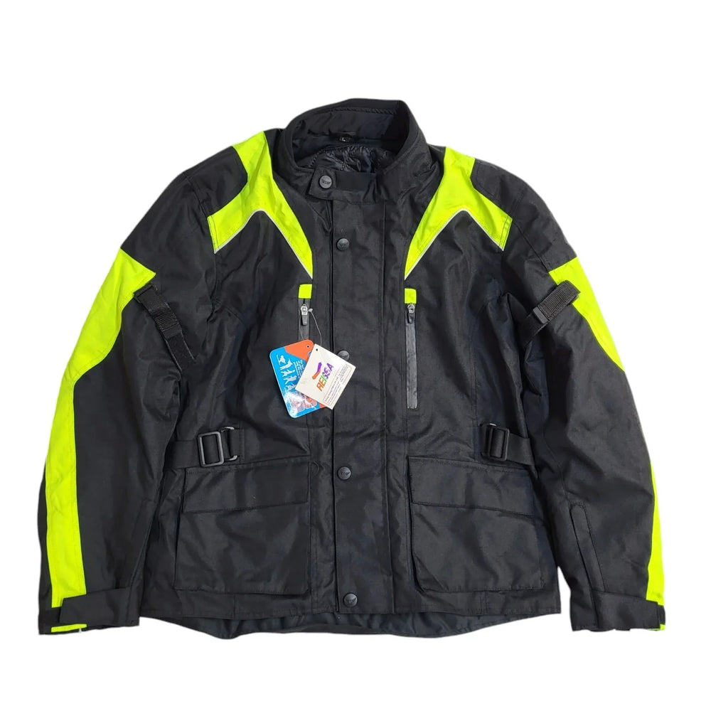 Cordura Black Zipped Motorcycle Jacket UK Men's Size L Bnwt EE948