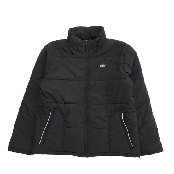 Reebok Black Zipped Sports Quilted Jacket UK Women's XL BB656