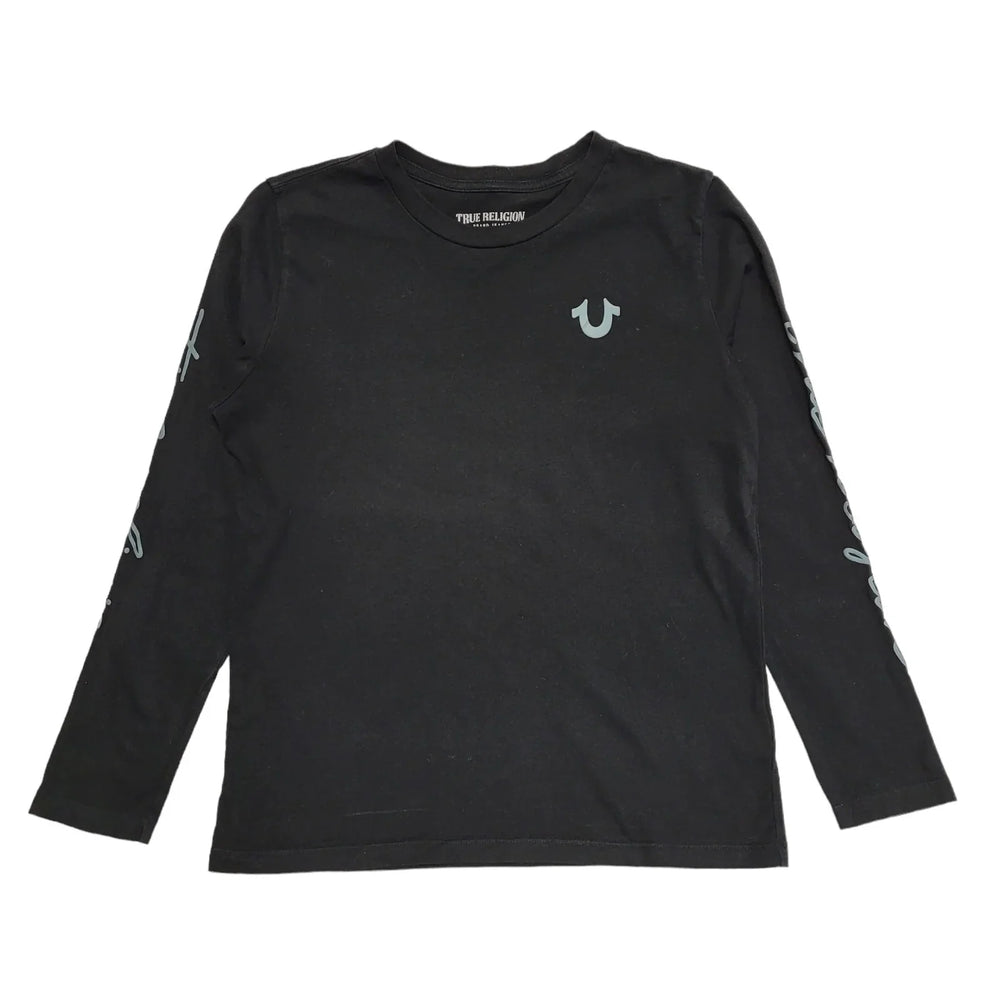 True Religion Black Long Sleeve Crew Neck T-Shirt Womens UK Size XL CC902
