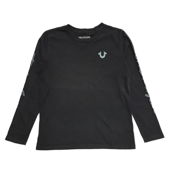True Religion Black Long Sleeve Crew Neck T-Shirt Womens UK Size XL CC902