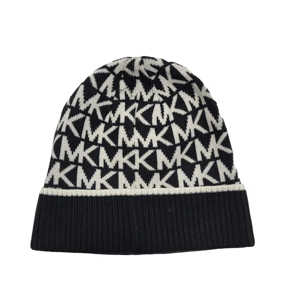 Michael Kors Black & White Beanie Hat UK Women's One Size DD292
