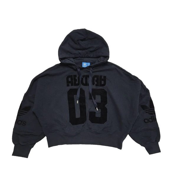 Adidas Navy Blue Drawstring Sports Sweatshirt Hoodie Uk Women's Size L K673