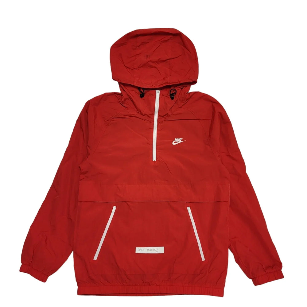 Nike Red 1/4 Zip Lightweight Hooded Sports Jacket Men's uk S BB249