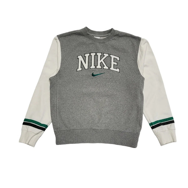 Nike Spell Out  Sweatshirt Sports Grey & White Long Sleeve Mens UK Size S BB592