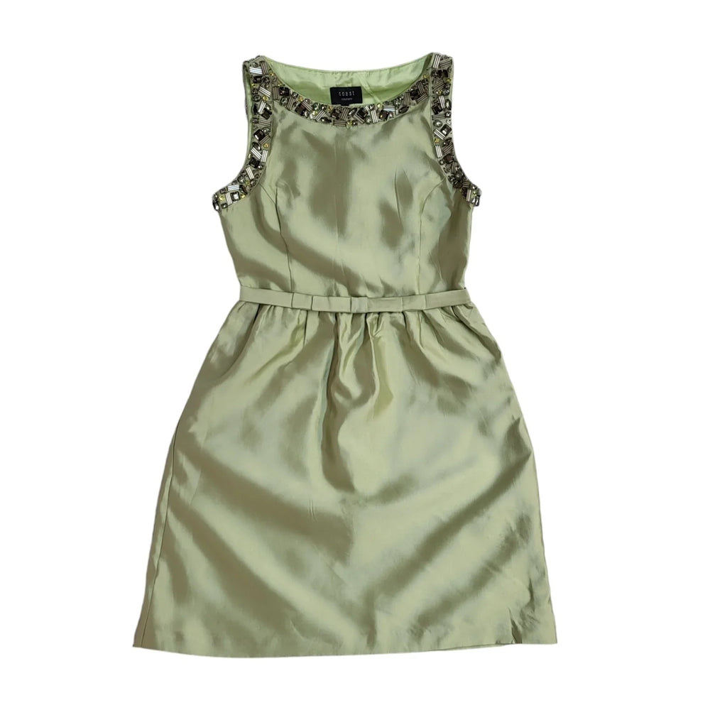 Coast Y2K Green Embellished Elizabette Dress UK BNWT Women's Size 12