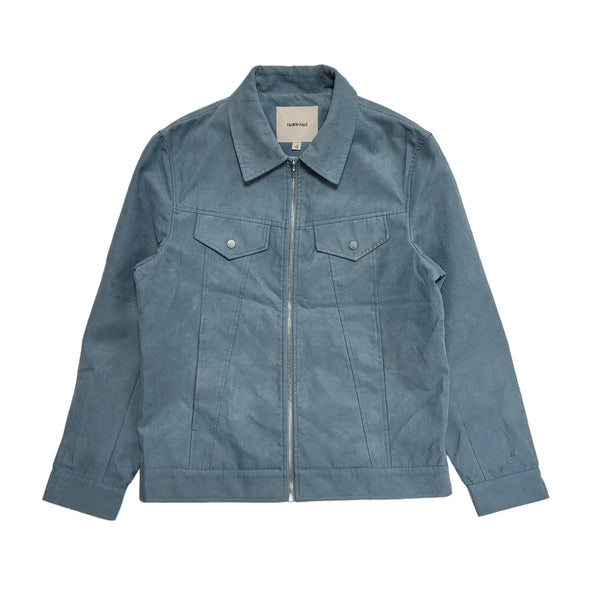 Fair Whale Blue Zipped Faux Suede Jacket Uk Men's Size XL CC976