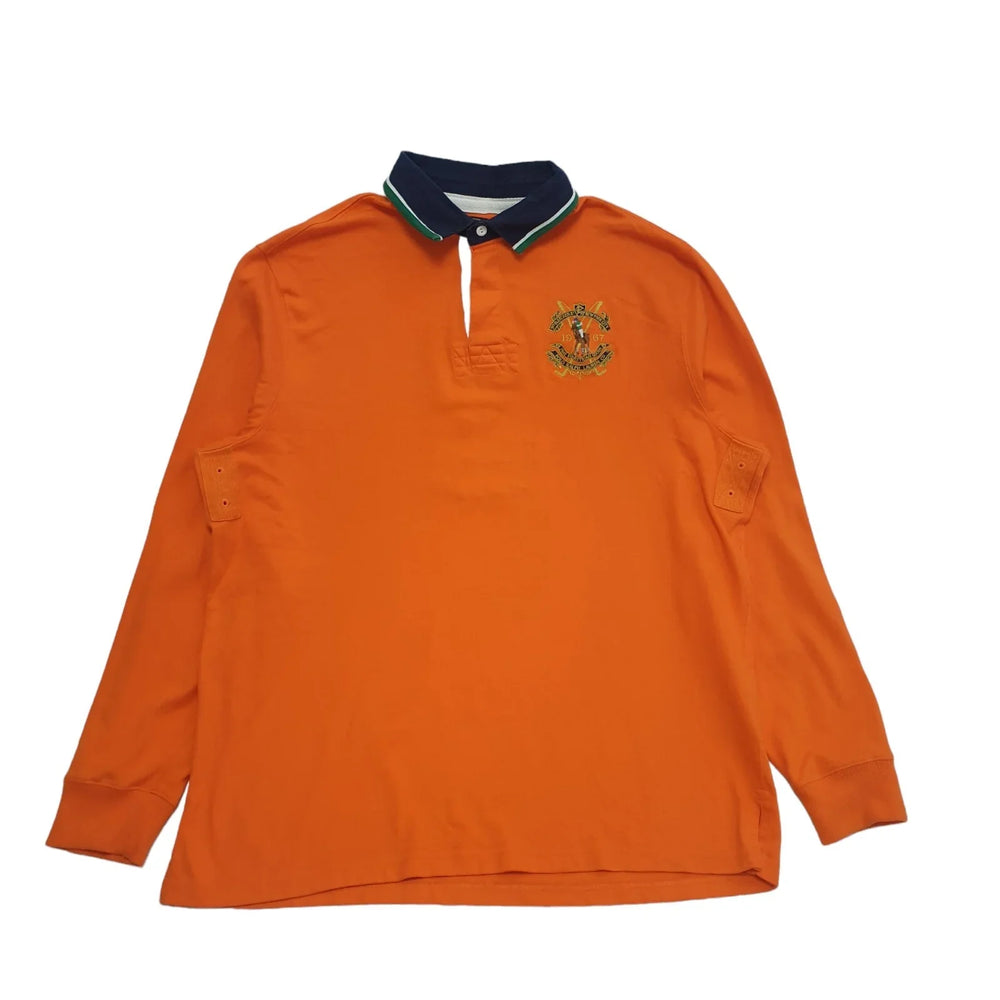 Polo Ralph Lauren Y2K Orange Long Sleeve Polo Top Shirt Men's Size XL