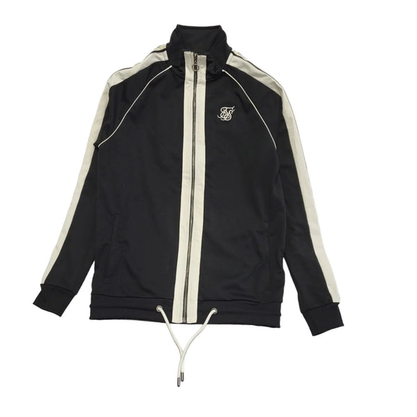 SikSilk Black & Beige Tracksuit Top/Jacket High Neck Full Zip Mens UK M CC580