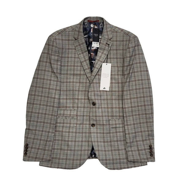 Next Grey Check 2 Button Collared Suit Blazer Jacket BNWT uk  Men's L 42" L125