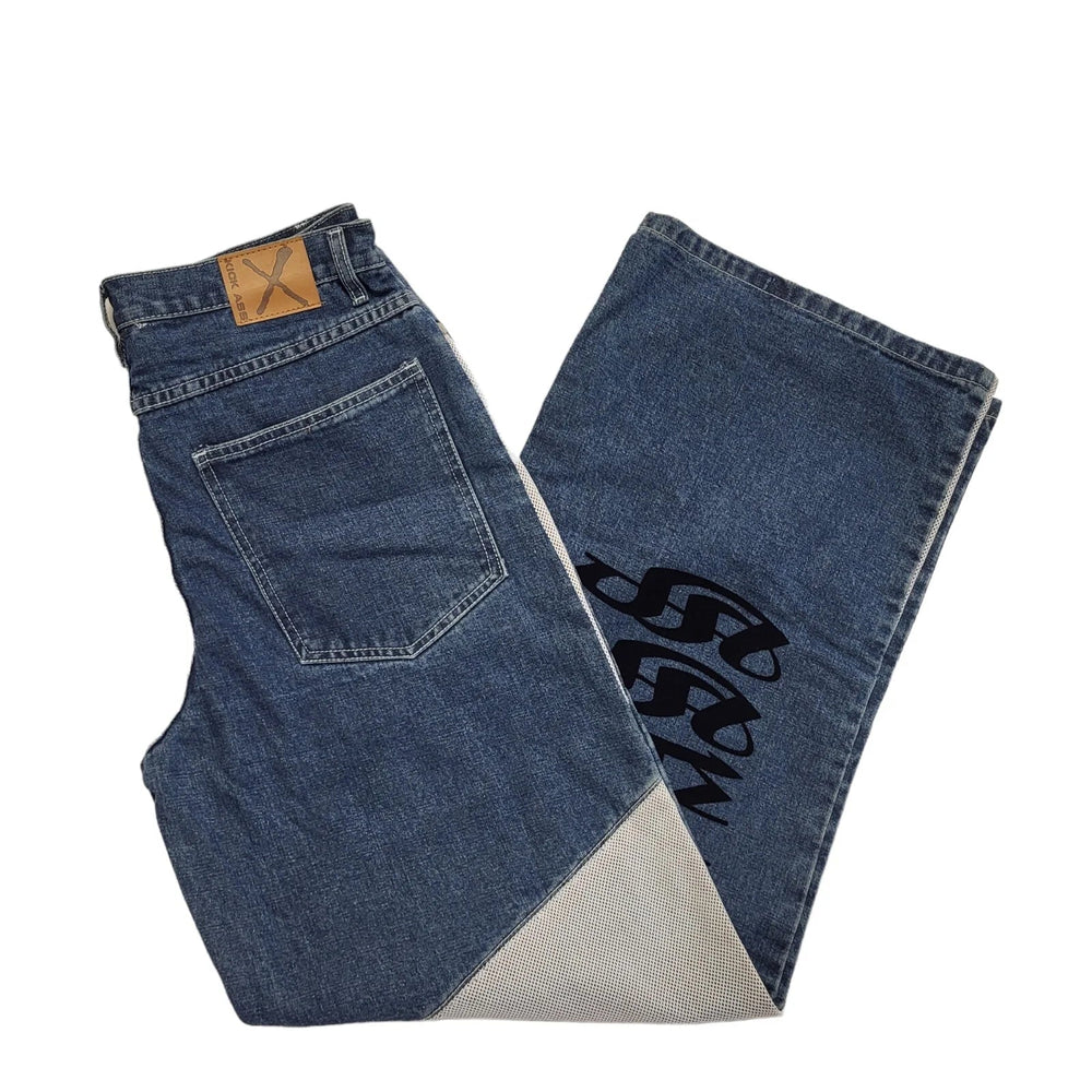 Kick Ass 23 Vintage 90's Blue Wide Leg Denim Jeans Uk Boy's Age 15 Yrs W28 L32