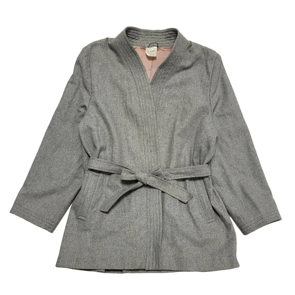 Madox 90s Vintage Grey Belted Wool Blend Casual Jacket Uk Women's Size 20