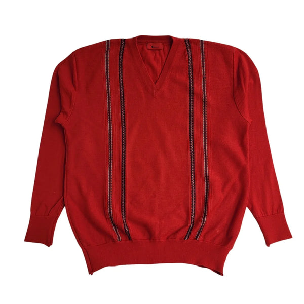 Gabicci Vintage 90's Red V-Neck Jumper UK Men's Size Large