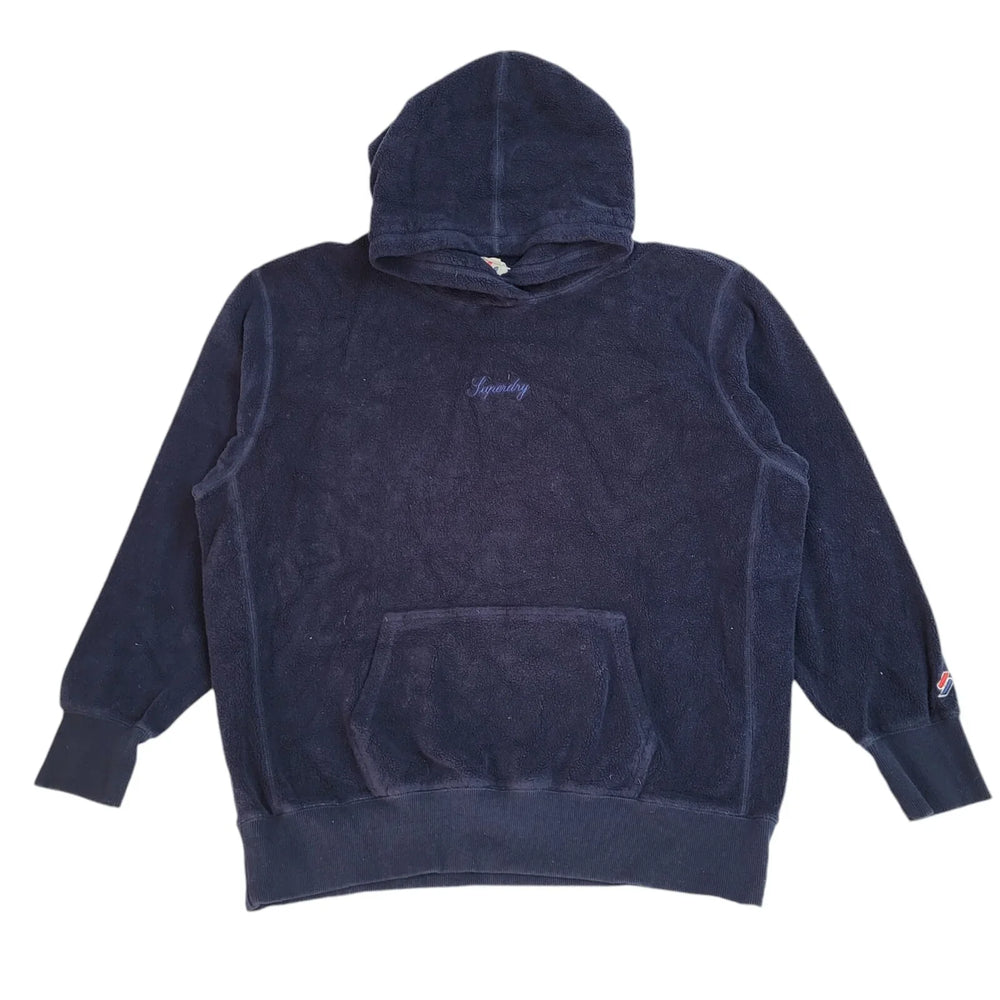 Superdry Blue Fleece Pullover Long Sleeve Hoodie UK Men's M/L EE636