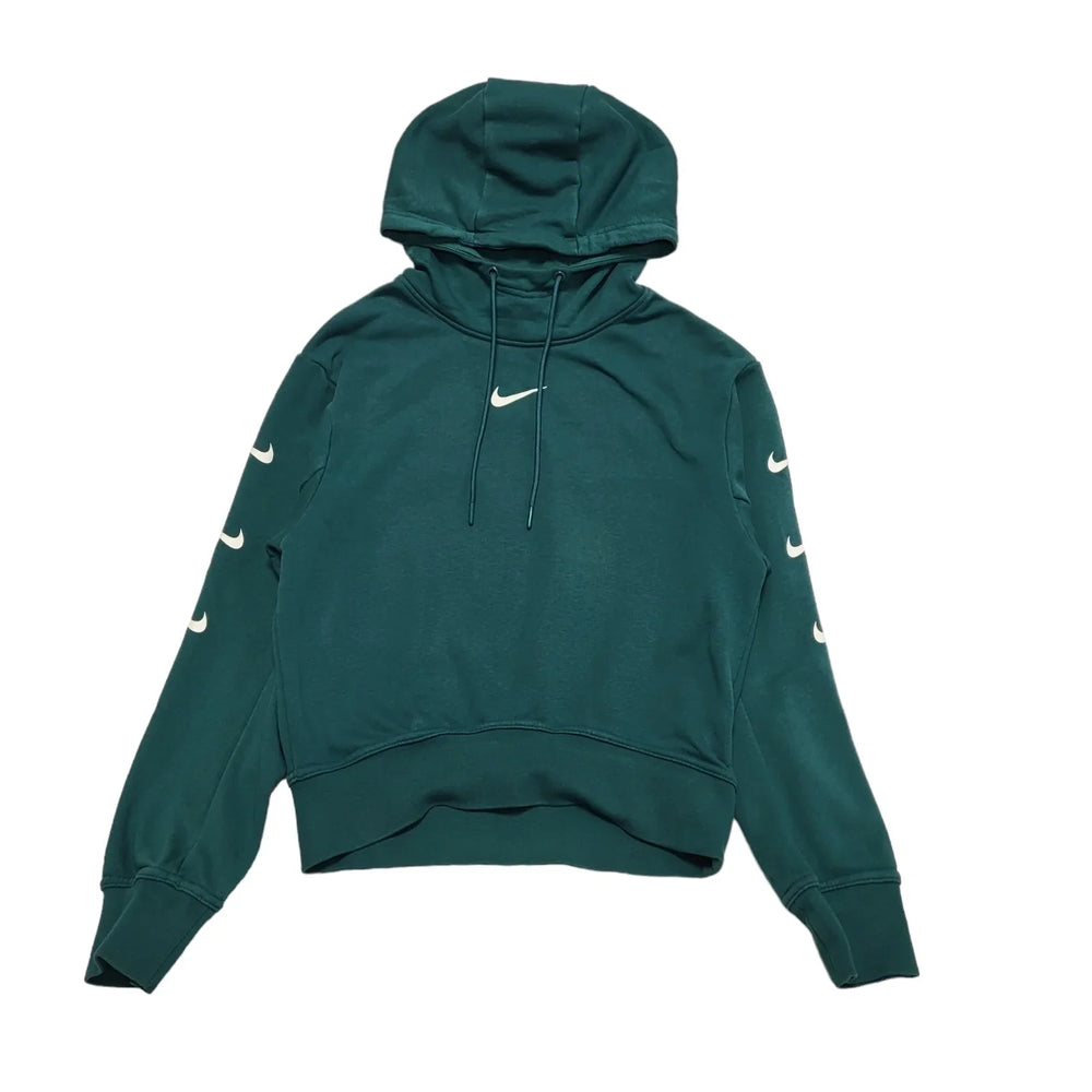 Nike Green Cropped Drawstring Sweatshirt Hoodie UK Women's S 8 Eu 36  K604