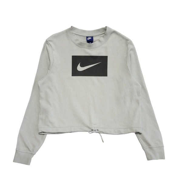 Nike Blue Sports Cropped Sweatshirt Long Sleeve Womens Size L DD611