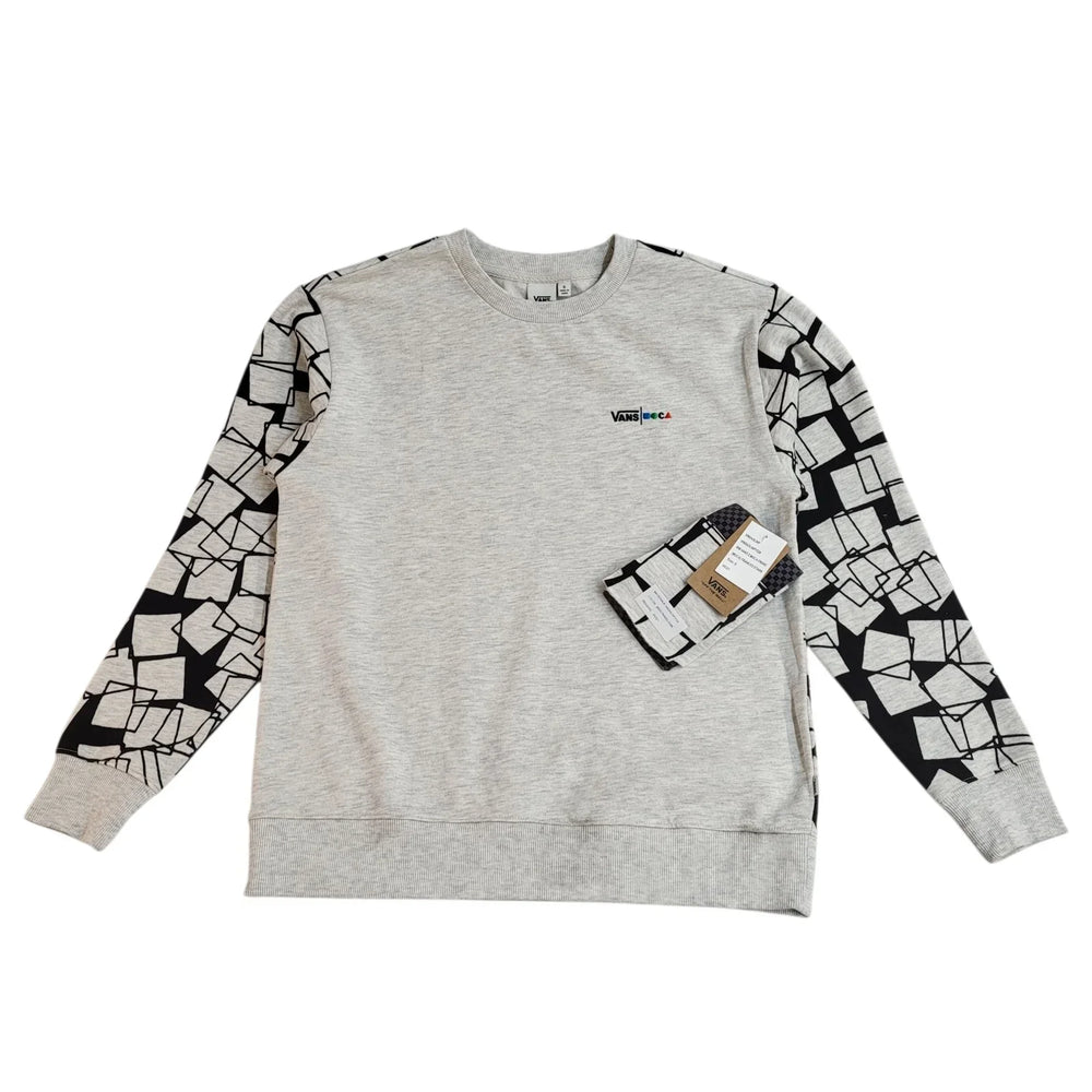 Vans Jumper  Vintage Y2k Grey Black Crew Neck UK Men's Size S Bnwt