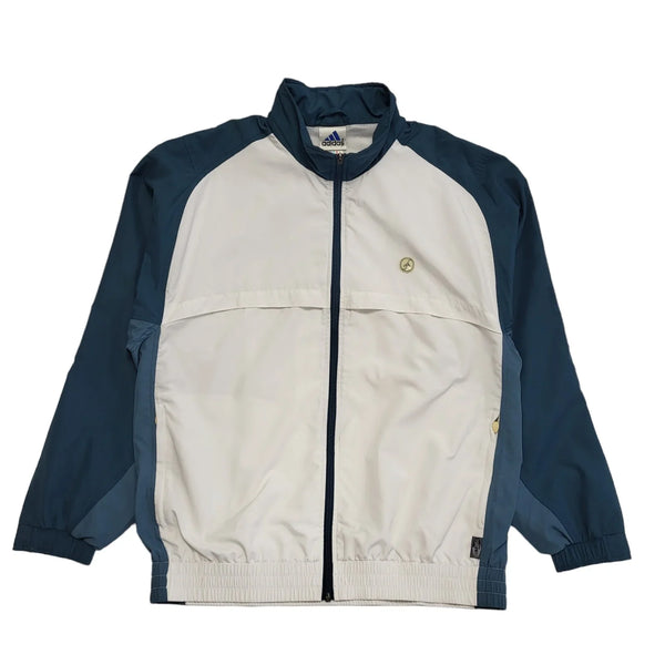 Adidas Clima Shell Vintage 90s White Blue Sports Track Jacket Uk Men's Size L