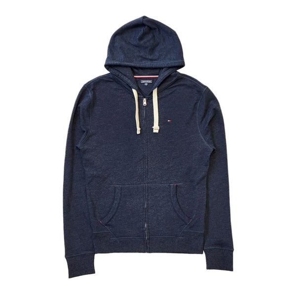 Tommy Hilfiger Blue Drawstring Zipped Sweatshirt Hoodie Uk Men's Medium G480