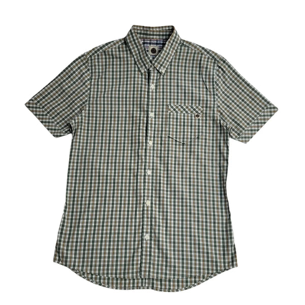 Pretty Green Y2K Green & Yellow Checked Short Sleeve Shirt Men's UK Size M