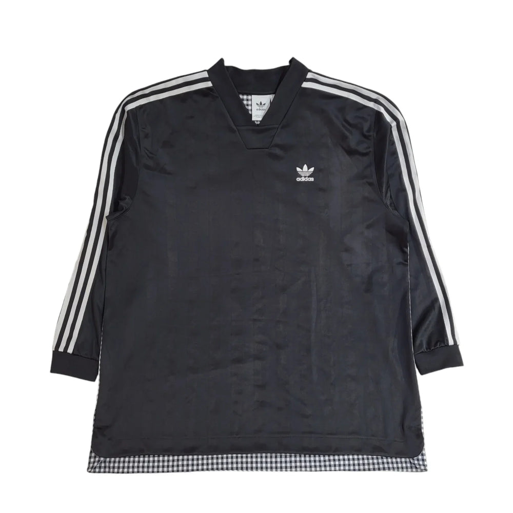 Adidas Black 90s Sports Sweatshirt V-Neck Checked Back UK Men's XXL