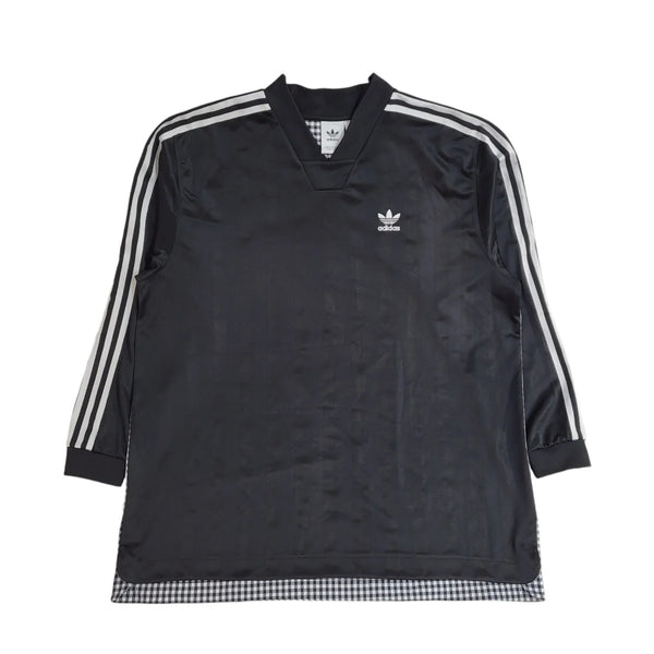 Adidas Black 90s Sports Sweatshirt V-Neck Checked Back UK Men's XXL