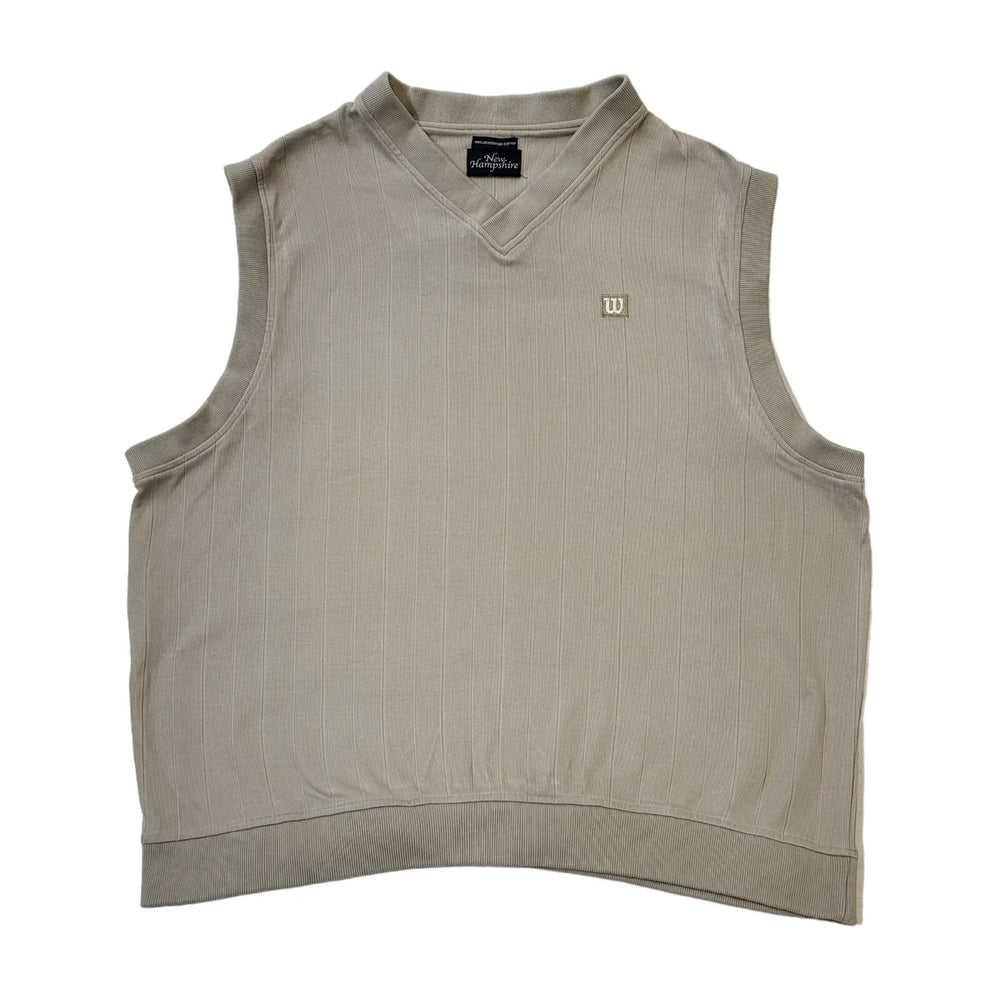 Wilson Tennis 90s Beige V-Neck Sweater Vest Men's Size 2XL