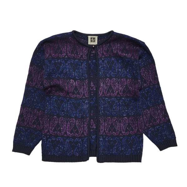 Sportscraft Vintage 80's Purple Button Up Short Sleeve Blouse Women's Size 8