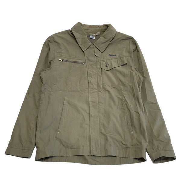 Reebok Green Zip & Snap Collared Jacket Men's uk L eu 54 H228