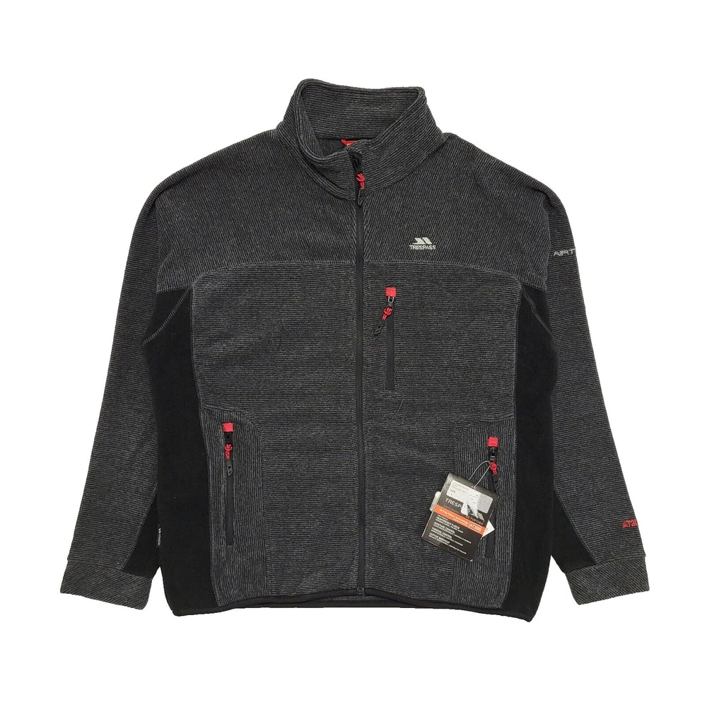 Trespass Grey & Black Zipped Fleece Jacket Uk Men's Size Large Bnwt L484