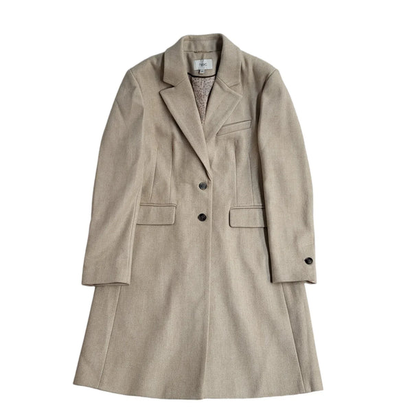 Next Vintage 90's Beige Collared Button Front Coat Women's UK 16